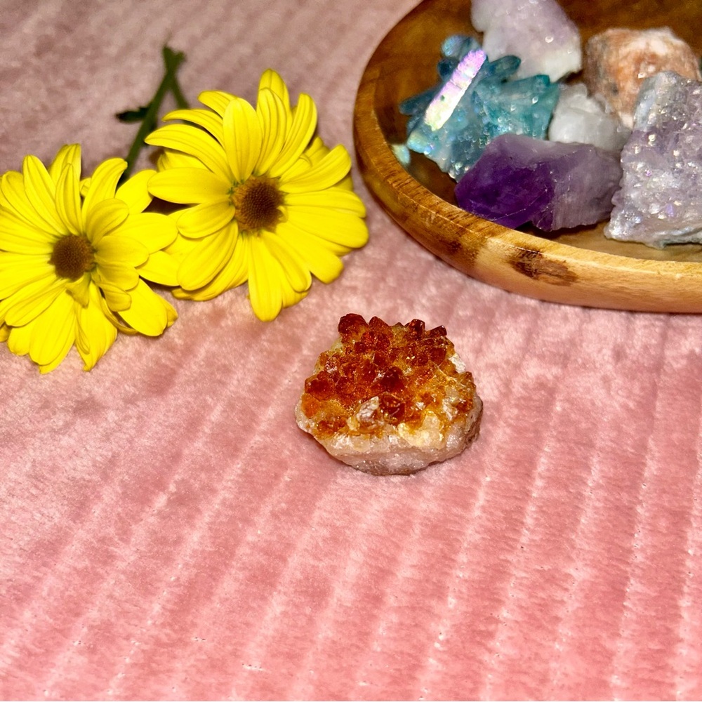 Citrine Raw Crystal Cluster Magnet for Kitchen, Office, etc. ‘Merchants Stone.’